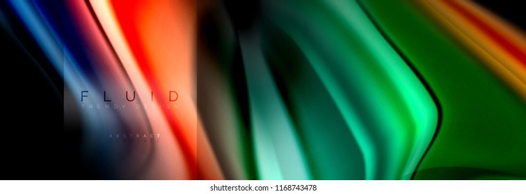 Formas abstractas del fluido arcoiris, diseño de colores líquidos, fondo de textura ondulada de mármol colorido o plástico, plantilla multicolor para presentación de negocios o tecnología o diseño de portada web
