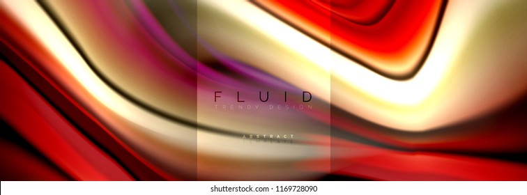 Rainbow fluid abstract shapes, liquid colors design, colorful marble or plastic wavy texture background, multicolored template for business or technology presentation or web brochure cover design