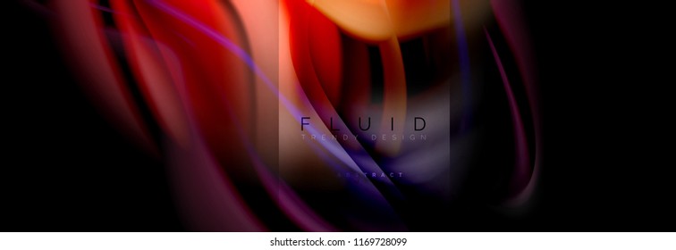 Rainbow fluid abstract shapes, liquid colors design, colorful marble or plastic wavy texture background, multicolored template for business or technology presentation or web brochure cover design