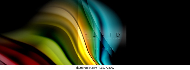 Abstrakte Formen von Regenbogenflüssigkeiten, flüssige Farbgestaltung, bunter Marmor- oder Kunststoffhintergrund, mehrfarbige Vorlage für Geschäfts- oder Technologiepräsentation oder Webbroschürendesign