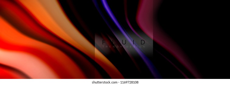 Rainbow fluid abstract shapes, liquid colors design, colorful marble or plastic wavy texture background, multicolored template for business or technology presentation or web brochure cover design