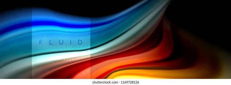 Rainbow fluid abstract shapes, liquid colors design, colorful marble or plastic wavy texture background, multicolored template for business or technology presentation or web brochure cover design