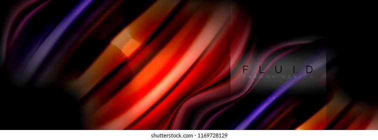 Rainbow fluid abstract shapes, liquid colors design, colorful marble or plastic wavy texture background, multicolored template for business or technology presentation or web brochure cover design