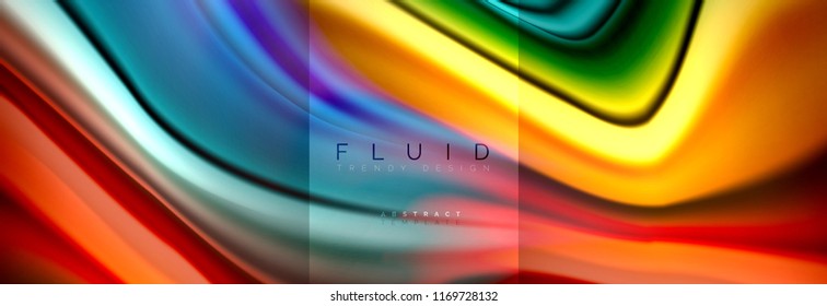 Rainbow fluid abstract shapes, liquid colors design, colorful marble or plastic wavy texture background, multicolored template for business or technology presentation or web brochure cover design