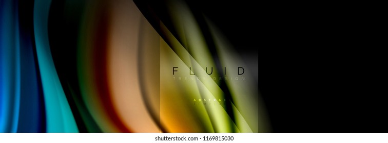 Rainbow fluid abstract shapes, liquid colors design, colorful marble or plastic wavy texture background, multicolored template for business or technology presentation or web brochure cover design