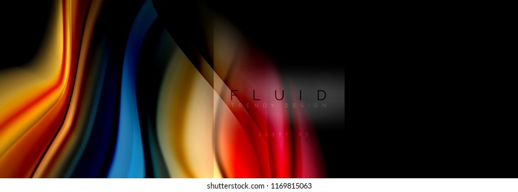 Formas abstractas del fluido arcoiris, diseño de colores líquidos, fondo de textura ondulada de mármol colorido o plástico, plantilla multicolor para presentación de negocios o tecnología o diseño de portada web