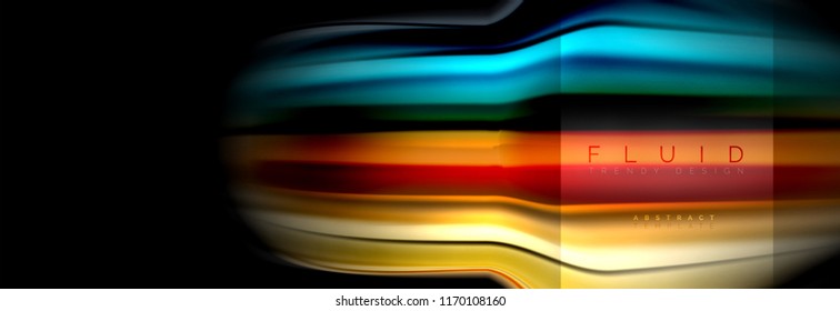 Rainbow fluid abstract shapes, liquid colors design, colorful marble or plastic wavy texture background, multicolored template for business or technology presentation or web brochure cover design