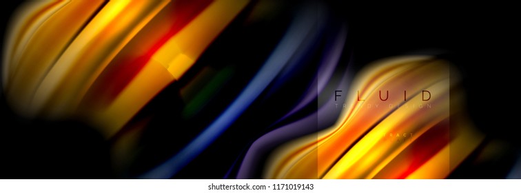 Abstrakte Formen von Regenbogenflüssigkeiten, flüssige Farbgestaltung, bunter Marmor- oder Kunststoffhintergrund, mehrfarbige Vorlage für Geschäfts- oder Technologiepräsentation oder Webbroschürendesign