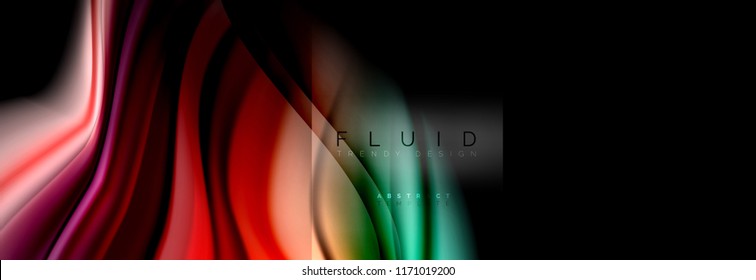 Formas abstractas del fluido arcoiris, diseño de colores líquidos, fondo de textura ondulada de mármol colorido o plástico, plantilla multicolor para presentación de negocios o tecnología o diseño de portada web