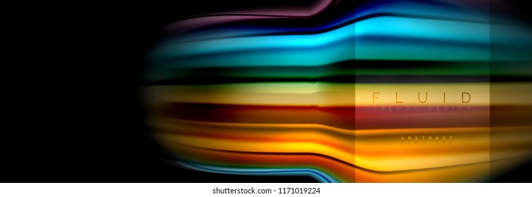 Rainbow fluid abstract shapes, liquid colors design, colorful marble or plastic wavy texture background, multicolored template for business or technology presentation or web brochure cover design