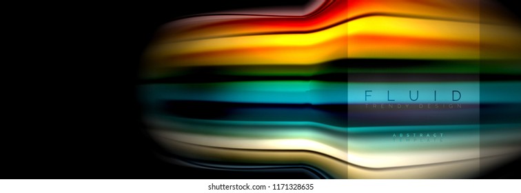 Rainbow fluid abstract shapes, liquid colors design, colorful marble or plastic wavy texture background, multicolored template for business or technology presentation or web brochure cover design