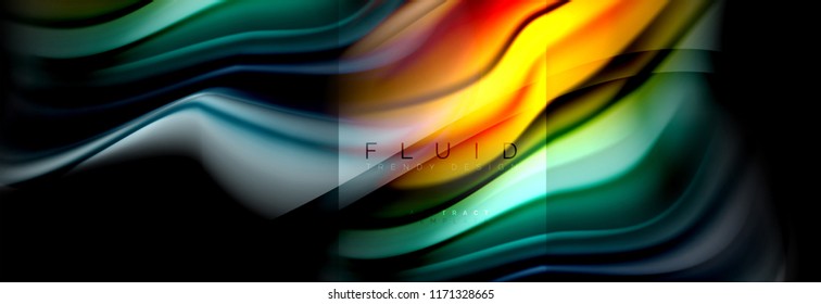 Formas abstractas del fluido arcoiris, diseño de colores líquidos, fondo de textura ondulada de mármol colorido o plástico, plantilla multicolor para presentación de negocios o tecnología o diseño de portada web