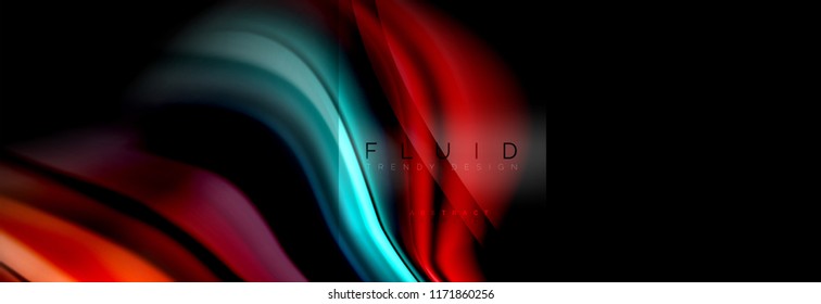 Rainbow fluid abstract shapes, liquid colors design, colorful marble or plastic wavy texture background, multicolored template for business or technology presentation or web brochure cover design