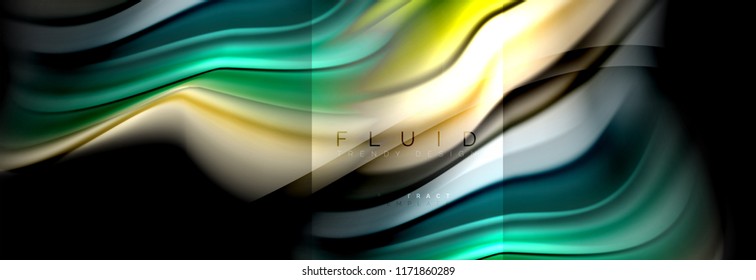 Rainbow fluid abstract shapes, liquid colors design, colorful marble or plastic wavy texture background, multicolored template for business or technology presentation or web brochure cover design