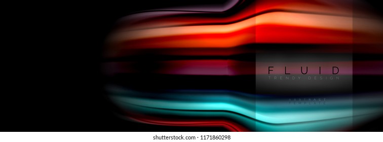 Rainbow fluid abstract shapes, liquid colors design, colorful marble or plastic wavy texture background, multicolored template for business or technology presentation or web brochure cover design
