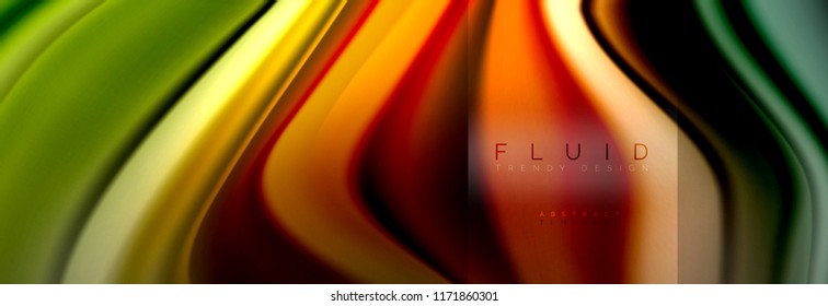 Rainbow fluid abstract shapes, liquid colors design, colorful marble or plastic wavy texture background, multicolored template for business or technology presentation or web brochure cover design