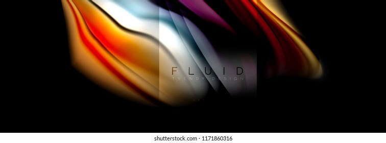 Formas abstractas del fluido arcoiris, diseño de colores líquidos, fondo de textura ondulada de mármol colorido o plástico, plantilla multicolor para presentación de negocios o tecnología o diseño de portada web