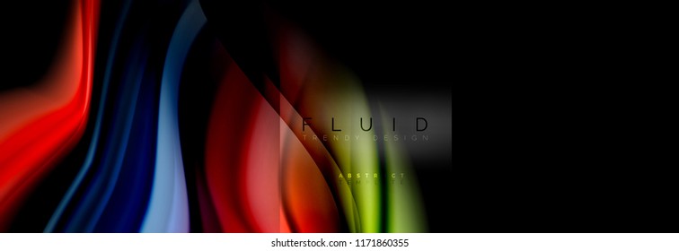 Rainbow fluid abstract shapes, liquid colors design, colorful marble or plastic wavy texture background, multicolored template for business or technology presentation or web brochure cover design