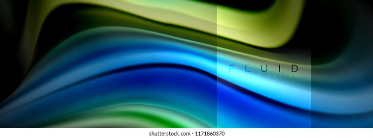 Rainbow fluid abstract shapes, liquid colors design, colorful marble or plastic wavy texture background, multicolored template for business or technology presentation or web brochure cover design