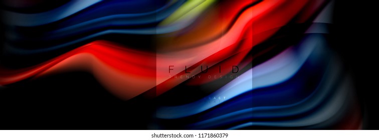 Formas abstractas del fluido arcoiris, diseño de colores líquidos, fondo de textura ondulada de mármol colorido o plástico, plantilla multicolor para presentación de negocios o tecnología o diseño de portada web