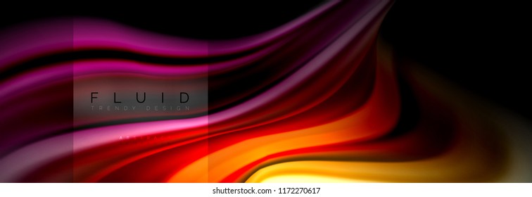 Rainbow fluid abstract shapes, liquid colors design, colorful marble or plastic wavy texture background, multicolored template for business or technology presentation or web brochure cover design