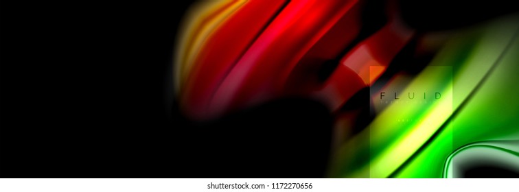 Rainbow fluid abstract shapes, liquid colors design, colorful marble or plastic wavy texture background, multicolored template for business or technology presentation or web brochure cover design