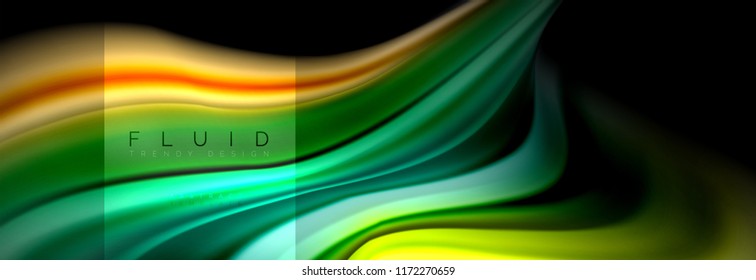 Rainbow fluid abstract shapes, liquid colors design, colorful marble or plastic wavy texture background, multicolored template for business or technology presentation or web brochure cover design