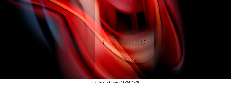 Rainbow fluid abstract shapes, liquid colors design, colorful marble or plastic wavy texture background, multicolored template for business or technology presentation or web brochure cover design