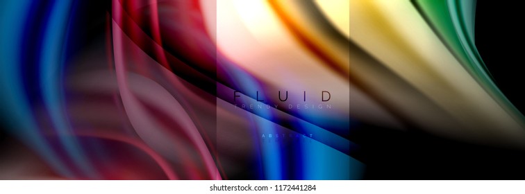 Formas abstractas del fluido arcoiris, diseño de colores líquidos, fondo de textura ondulada de mármol colorido o plástico, plantilla multicolor para presentación de negocios o tecnología o diseño de portada web