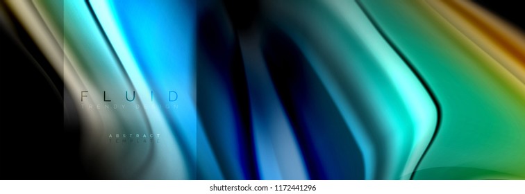 Formas abstractas del fluido arcoiris, diseño de colores líquidos, fondo de textura ondulada de mármol colorido o plástico, plantilla multicolor para presentación de negocios o tecnología o diseño de portada web