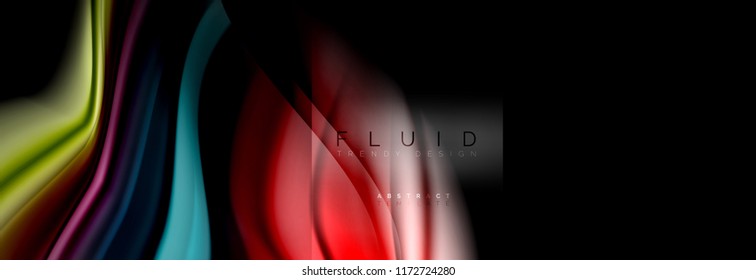 Rainbow fluid abstract shapes, liquid colors design, colorful marble or plastic wavy texture background, multicolored template for business or technology presentation or web brochure cover design