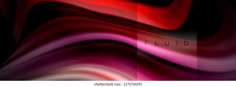Rainbow fluid abstract shapes, liquid colors design, colorful marble or plastic wavy texture background, multicolored template for business or technology presentation or web brochure cover design