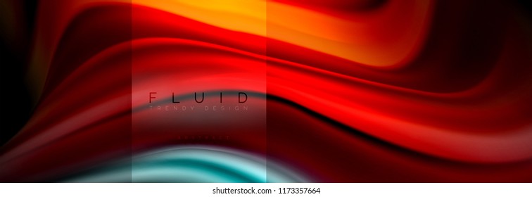 Rainbow fluid abstract shapes, liquid colors design, colorful marble or plastic wavy texture background, multicolored template for business or technology presentation or web brochure cover design