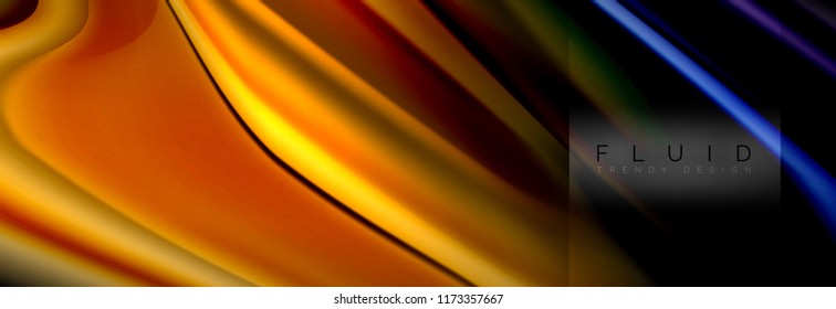 Rainbow fluid abstract shapes, liquid colors design, colorful marble or plastic wavy texture background, multicolored template for business or technology presentation or web brochure cover design