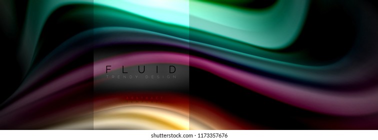 Rainbow fluid abstract shapes, liquid colors design, colorful marble or plastic wavy texture background, multicolored template for business or technology presentation or web brochure cover design