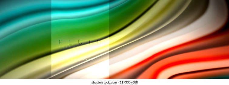 Rainbow fluid abstract shapes, liquid colors design, colorful marble or plastic wavy texture background, multicolored template for business or technology presentation or web brochure cover design