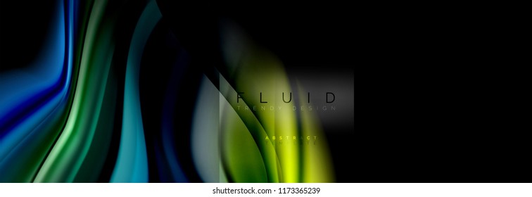 Rainbow fluid abstract shapes, liquid colors design, colorful marble or plastic wavy texture background, multicolored template for business or technology presentation or web brochure cover design