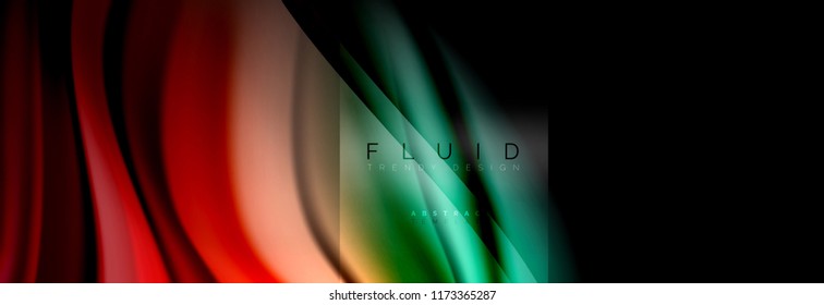Rainbow fluid abstract shapes, liquid colors design, colorful marble or plastic wavy texture background, multicolored template for business or technology presentation or web brochure cover design