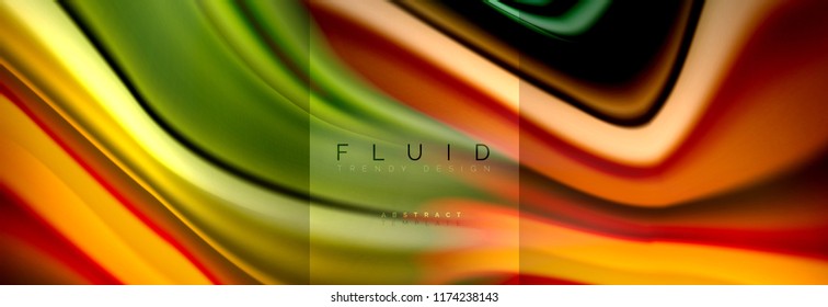 Rainbow fluid abstract shapes, liquid colors design, colorful marble or plastic wavy texture background, multicolored template for business or technology presentation or web brochure cover design