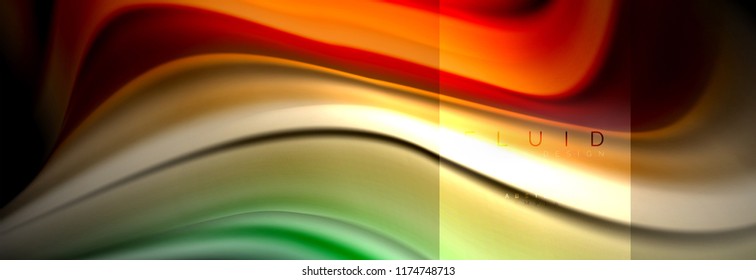 Rainbow fluid abstract shapes, liquid colors design, colorful marble or plastic wavy texture background, multicolored template for business or technology presentation or web brochure cover design