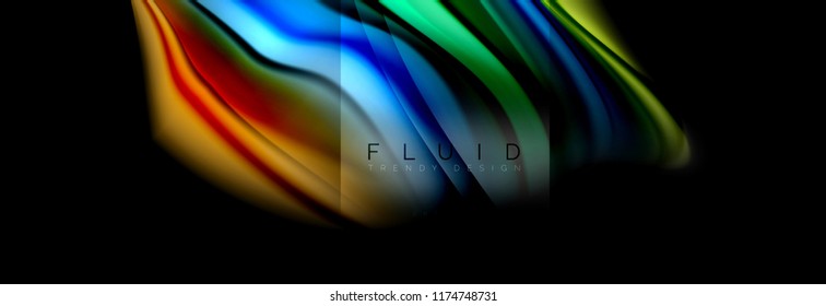 Formas abstractas del fluido arcoiris, diseño de colores líquidos, fondo de textura ondulada de mármol colorido o plástico, plantilla multicolor para presentación de negocios o tecnología o diseño de portada web