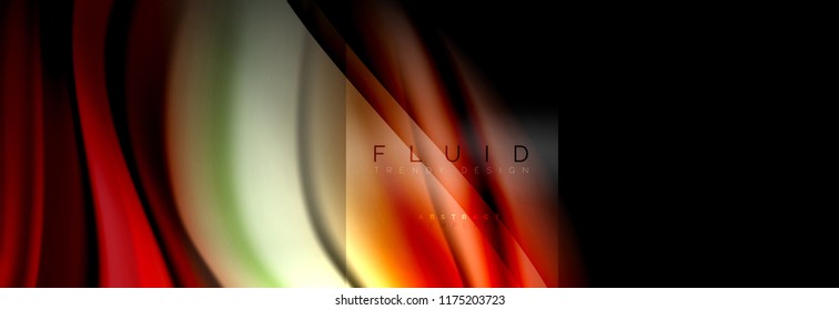 Rainbow fluid abstract shapes, liquid colors design, colorful marble or plastic wavy texture background, multicolored template for business or technology presentation or web brochure cover design