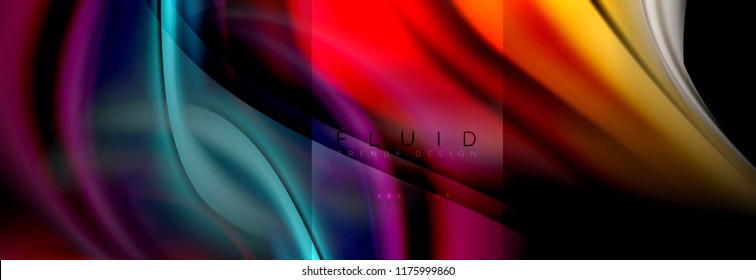 Formas abstractas del fluido arcoiris, diseño de colores líquidos, fondo de textura ondulada de mármol colorido o plástico, plantilla multicolor para presentación de negocios o tecnología o diseño de portada web