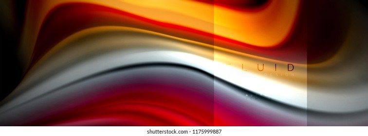 Rainbow fluid abstract shapes, liquid colors design, colorful marble or plastic wavy texture background, multicolored template for business or technology presentation or web brochure cover design