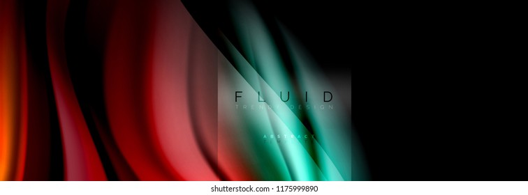 Rainbow fluid abstract shapes, liquid colors design, colorful marble or plastic wavy texture background, multicolored template for business or technology presentation or web brochure cover design