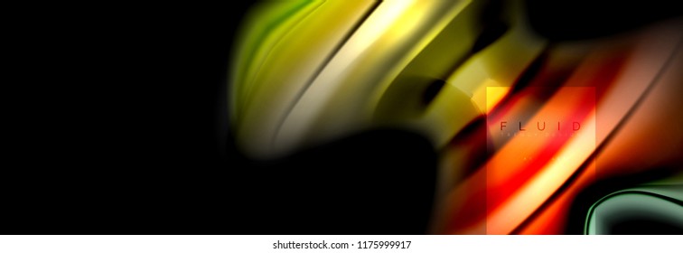 Rainbow fluid abstract shapes, liquid colors design, colorful marble or plastic wavy texture background, multicolored template for business or technology presentation or web brochure cover design