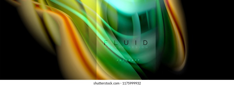 Rainbow fluid abstract shapes, liquid colors design, colorful marble or plastic wavy texture background, multicolored template for business or technology presentation or web brochure cover design