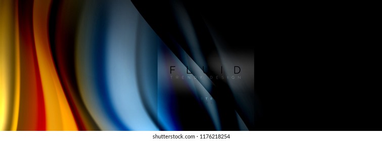 Rainbow fluid abstract shapes, liquid colors design, colorful marble or plastic wavy texture background, multicolored template for business or technology presentation or web brochure cover design