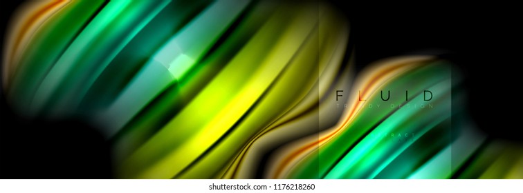 Rainbow fluid abstract shapes, liquid colors design, colorful marble or plastic wavy texture background, multicolored template for business or technology presentation or web brochure cover design