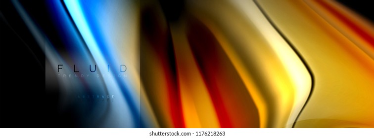 Rainbow fluid abstract shapes, liquid colors design, colorful marble or plastic wavy texture background, multicolored template for business or technology presentation or web brochure cover design